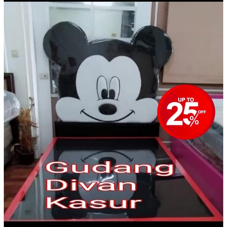 Divan/Difan/Dipan Kasur Karakter Mickey Mouse Tanpa Busa