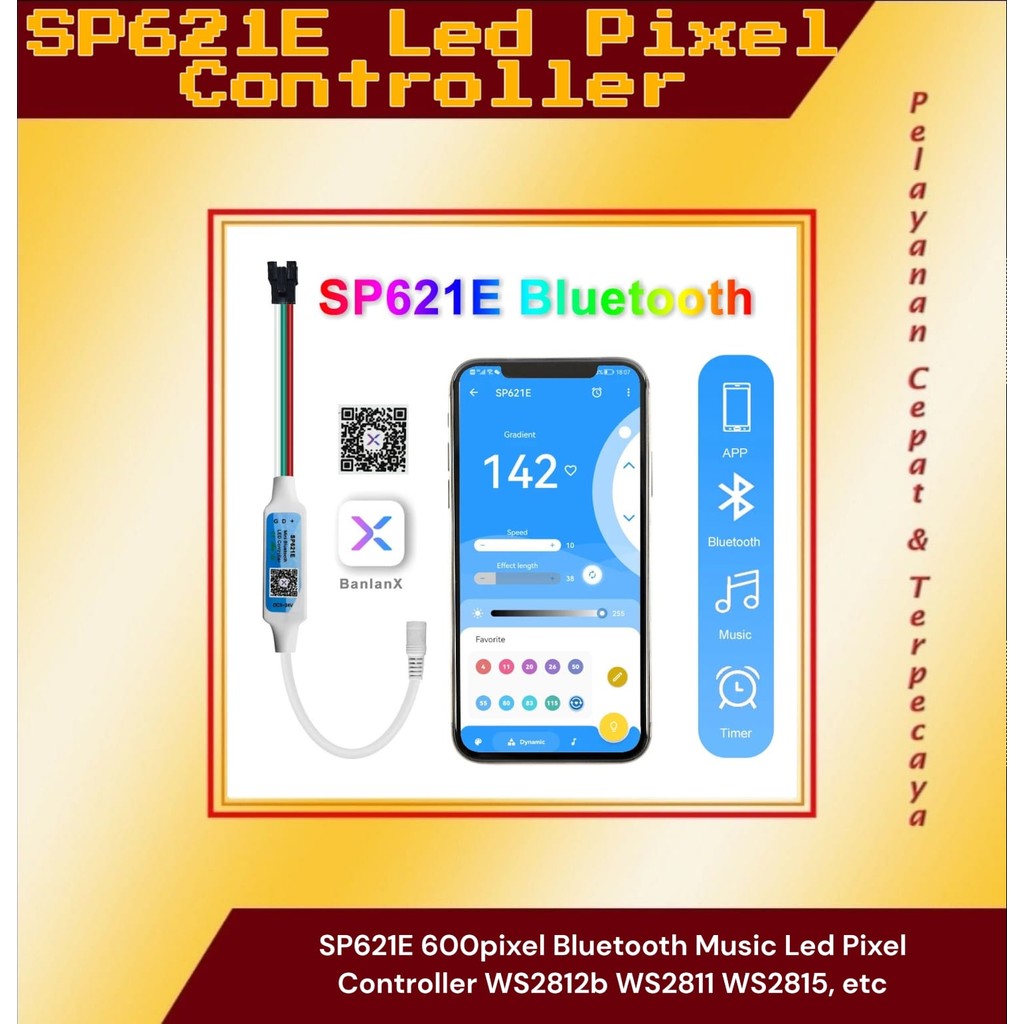 LED Bluetooth Music Rhythm Controller SP621E For Addressable RGB Strip Lights