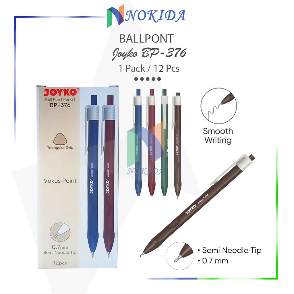 

Nokida Pulpen Joyko Vokus BP-376 [1 Pack/12 Pcs] / Alat Tulis Sekolah / Polpen Joyko Ballpoint Pena 1 Lusin / Bolpen 1 Pak / Bulpen Bulpoin Balpoint 1 Pack / Ball Pen 1 Box