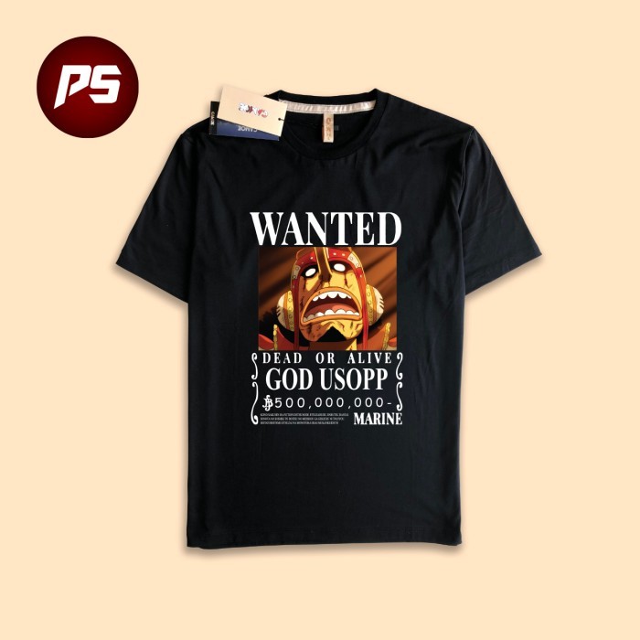 Kaos Baju God Usopp Wanted Bounty One Piece Straw Hat