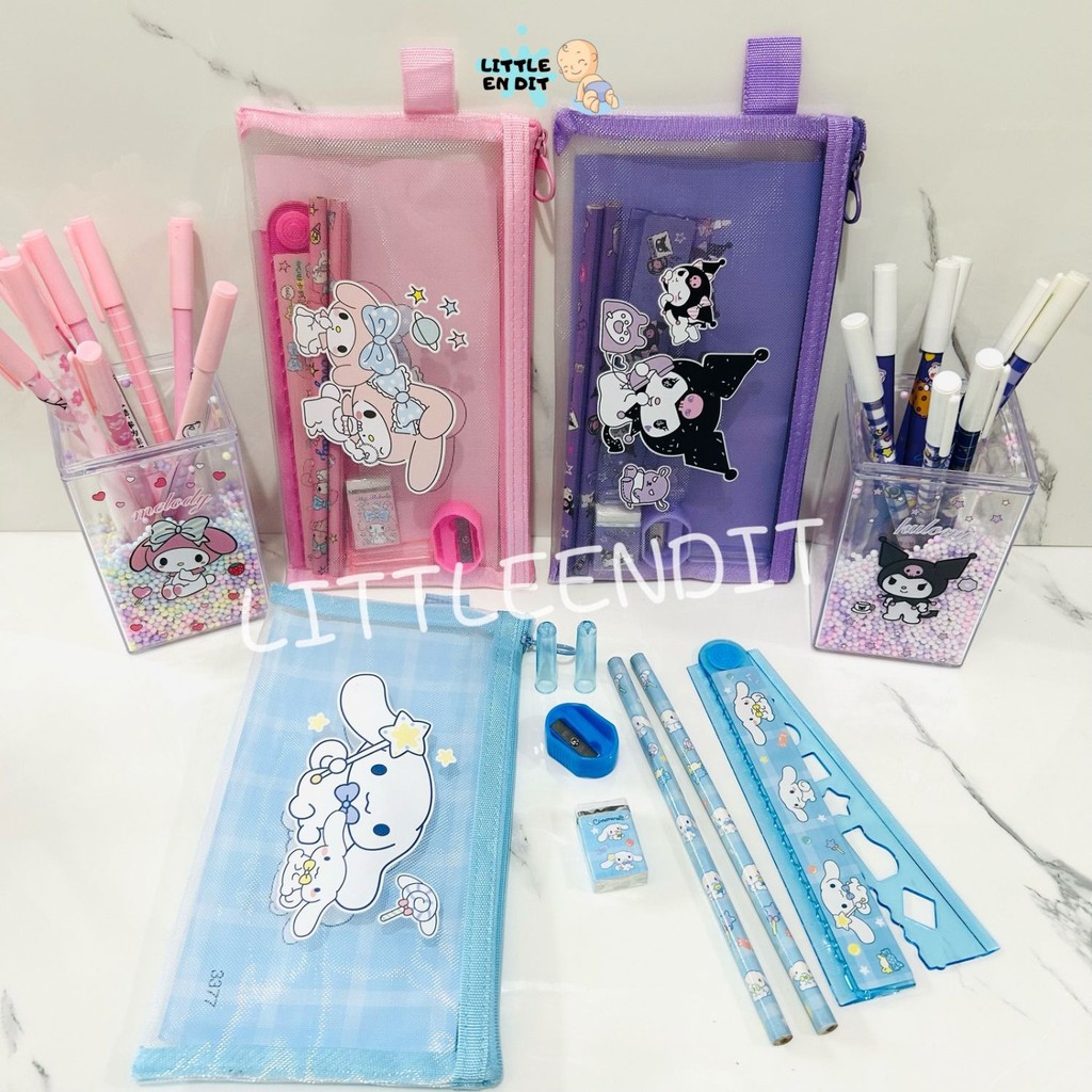 

LIttleendit ATK52 Set Alat Tulis 7in1/ Paket Alat Tulis Sanrio/ Tempat Pensil Anak Sekolah