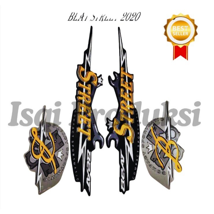 Striping Sticker Beat Street 2020 Hitam Silver New List body motor Beat Street 2020 Hitam Silver