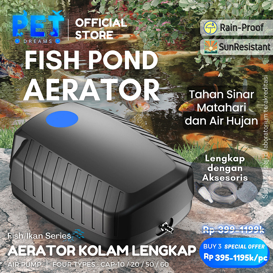 Pompa Udara Aerator Kolam Outdoor Air Pump Gelembung Oksigen Mesin Airator Aquarium Besar Ikan Nila 