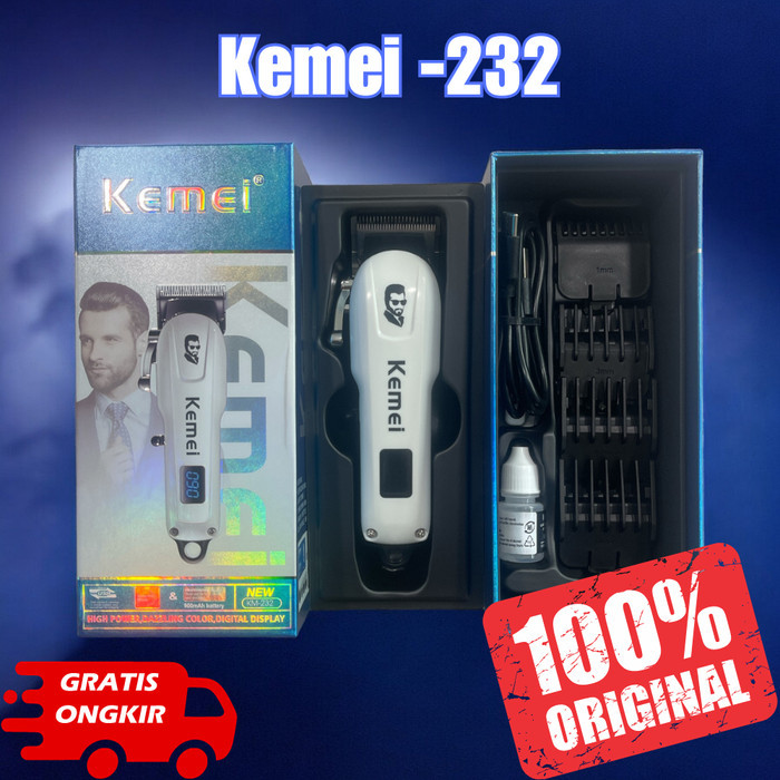 Kemei KM-232 Alat Cukur Rambut Rechargeable Hair Clipper Electric
