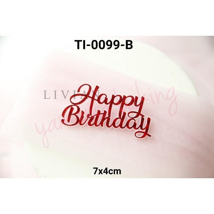 

lv GR-TI-0099 Topper tulisan tempel paku happy birthday ultah HBD plastik - TI-0099-E UNGU