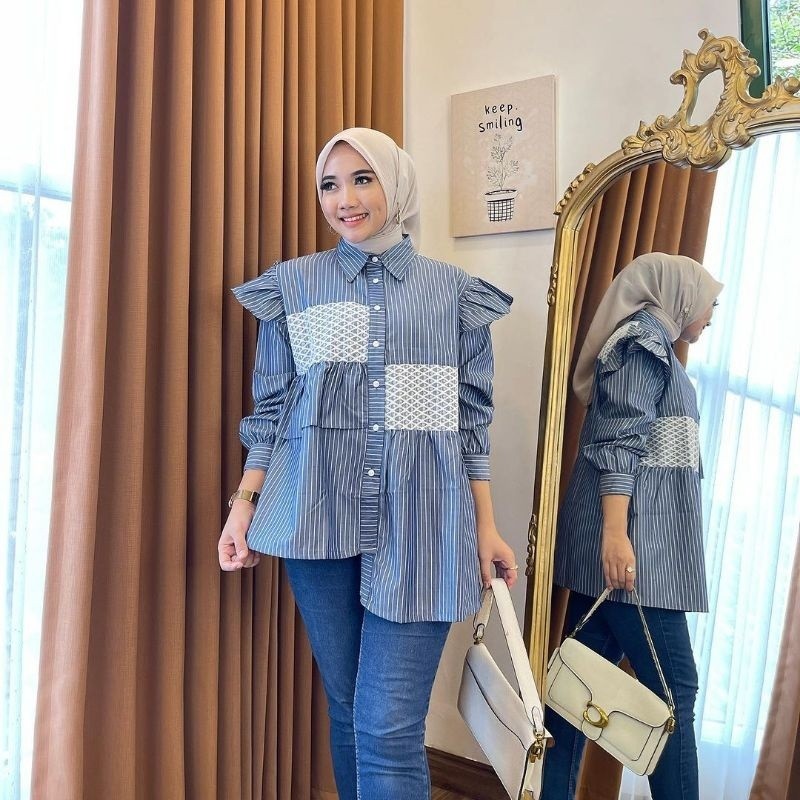 FAFA - SASHI TOP BLOUSE // KEMEJA SALUR MIX BRUKAT
