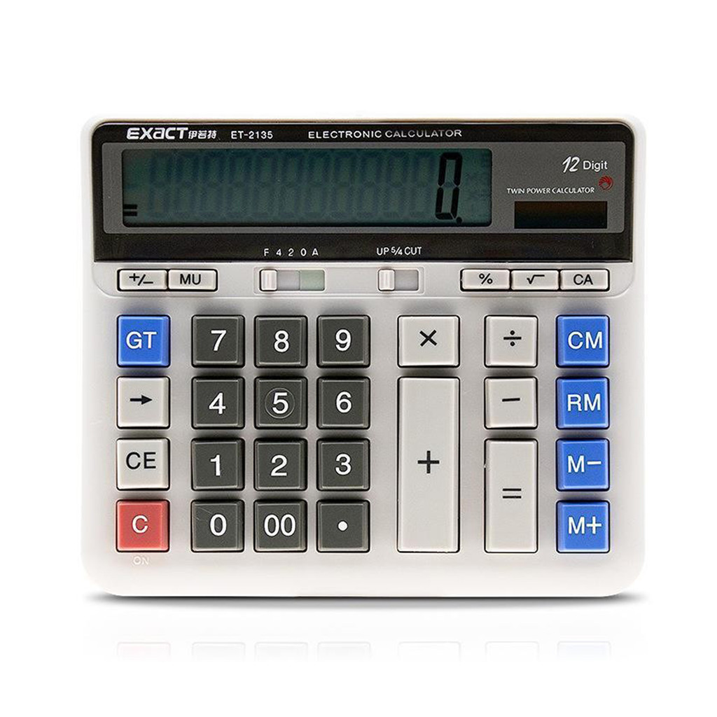 

Large Computer Electronic Calculator Counter Solar & Battery Power 12 Digit Display Multi-functional Big Button for Business