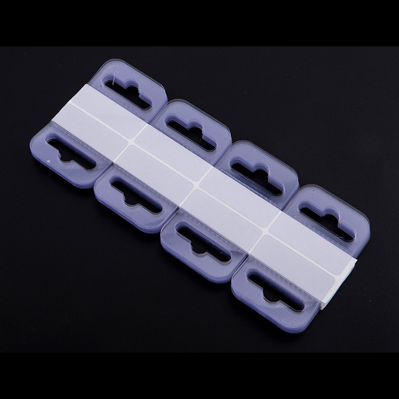

100pcs PVC Slot Hole Adhesive Hang Tabs Tag Merchandise Box Bag Peghooks Display