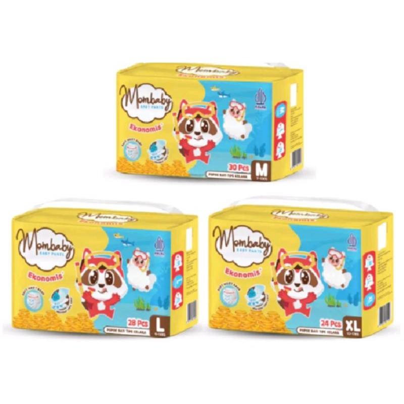 Pampers MomBaby Ekonomis Pants M30 L28 XL24 Pampers Anti Ruam Bocor