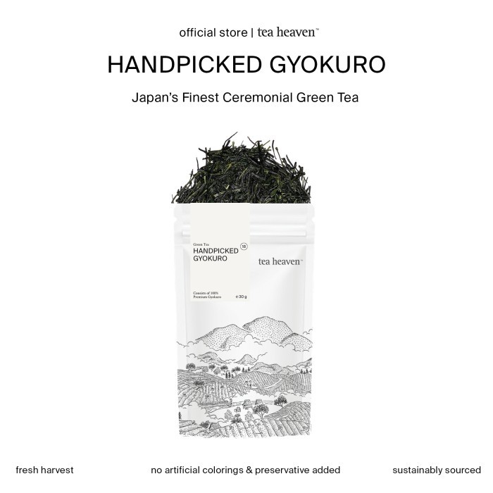 

Handpicked Gyokuro Grade A+ Organic Luxury Japanese Green Tea Teh Hijau Jepang Premium Tea Heaven - Pouch 30gr