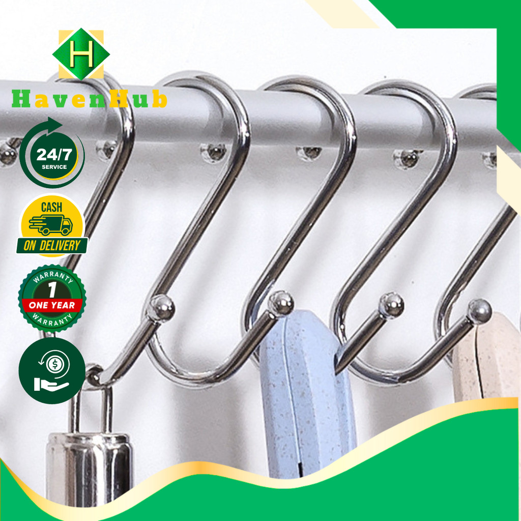 HavenHub - Gantungan Bentuk S / S Shape Stainless Steel Pengait Baju Cantolan Untuk Jualan Anti Kara