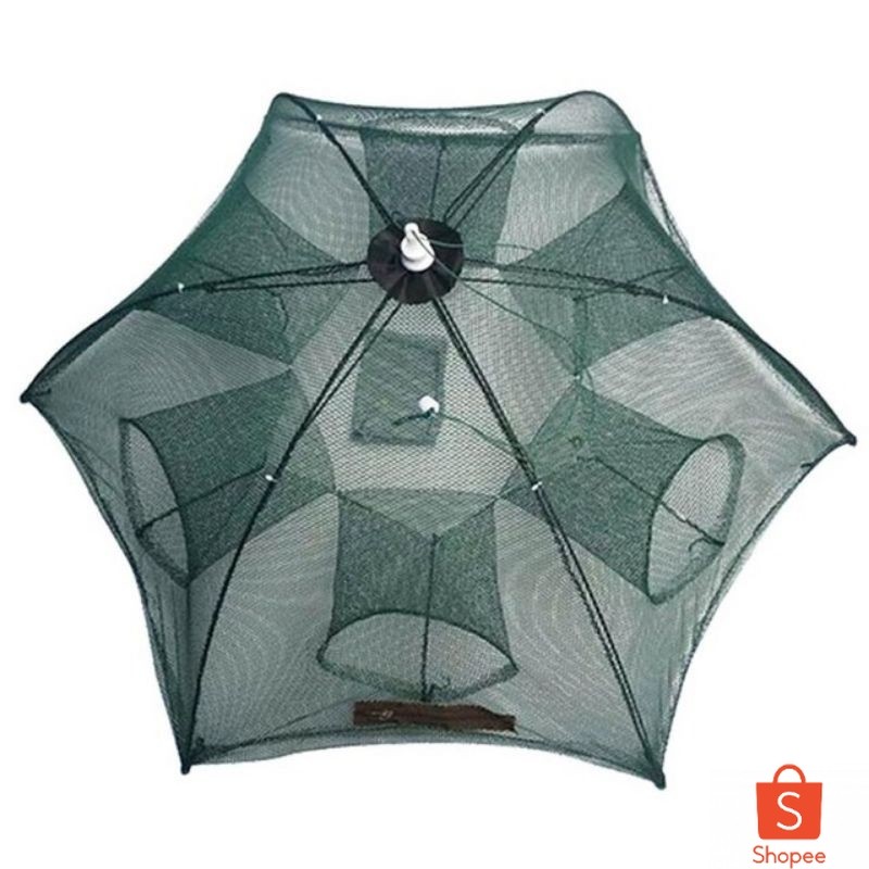 Payung Bubu Jaring 6 Lubang Jebakan Perangkap Udang ikan Kepiting Model Payung 6 Lubang