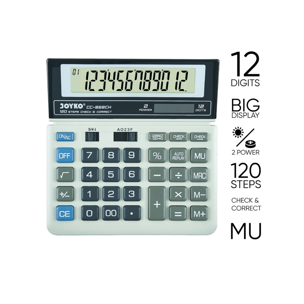 

Kalkulator Joyko CC-868CH 12 Digits Check Correct (1 Biji) / Calculator Joyko CC-868CH