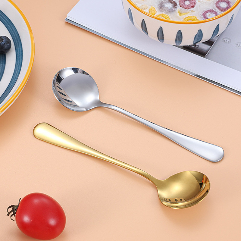 

Stainless Steel Korea Soup Spoons Home Kitchen Ladle Capacity Gold Silver Mirror Polished Flatware For Coffee Tableware