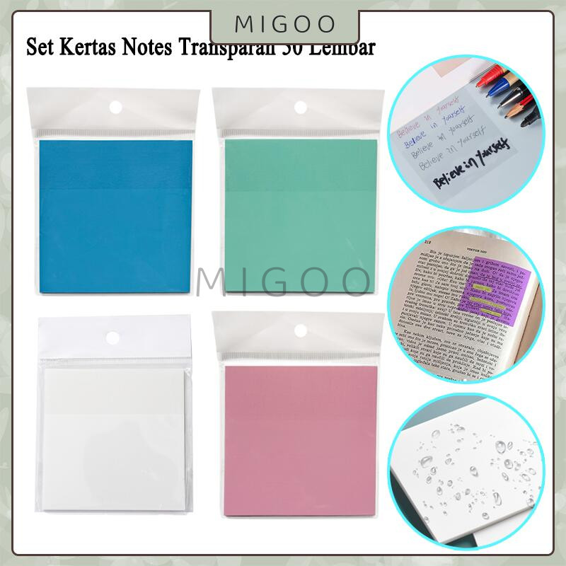 

Sticky Notes Pad Plastik Transparan / Label Stickers Catatan Bening / Notes Transparan