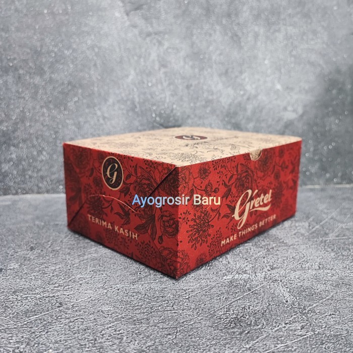 

Dus Kraft 12x16 per 100 pcs GS Brown Gretel Kraft Kotak Kue Snack Box