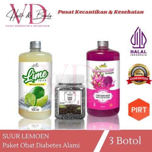 

Paket Hemat Bundling Cuka Naga 500ml Sari Nipis 500ml dan Chia Seeds 150gram By Suur Lemoen ID