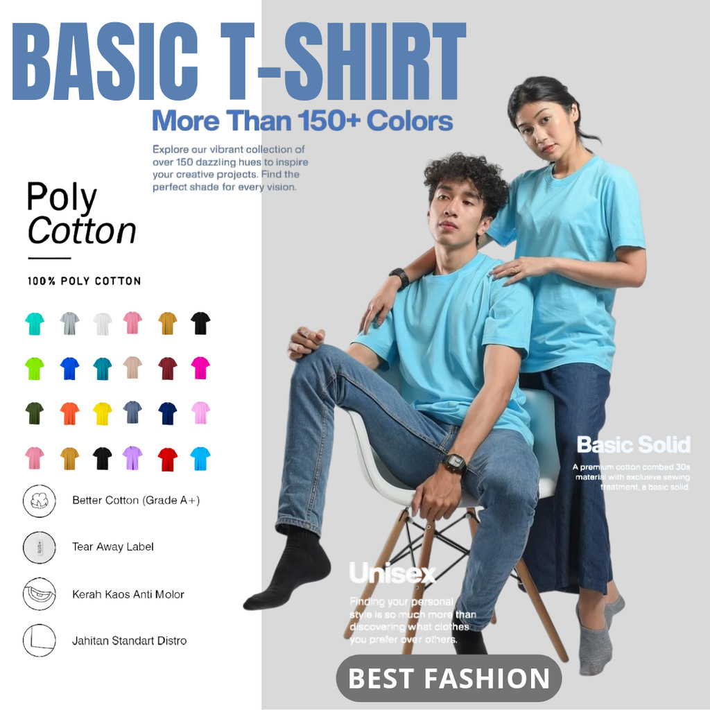 kaos polos TURKISH BIRU MUDA Cotton 32s lengan pendek big size OVERSIZE jumbo M L XL XXL XXXL