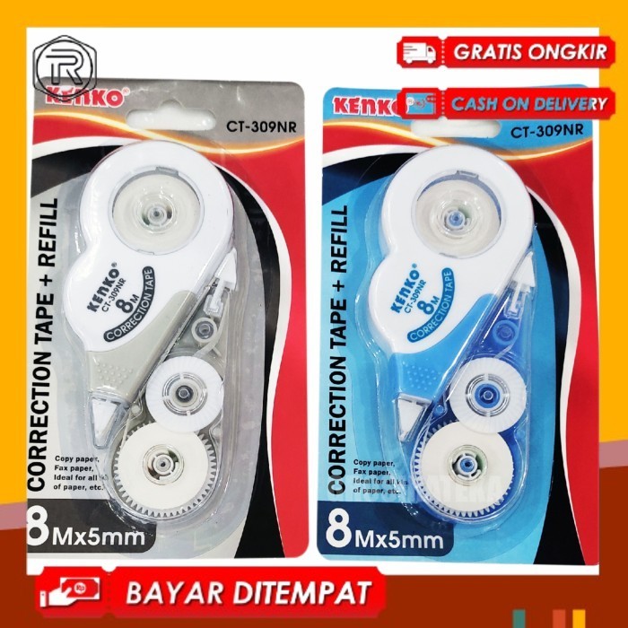 

TIPE X, TIPE X KERTAS, CORRECTION TAPE CT-309NR FREE REFILL KENKO