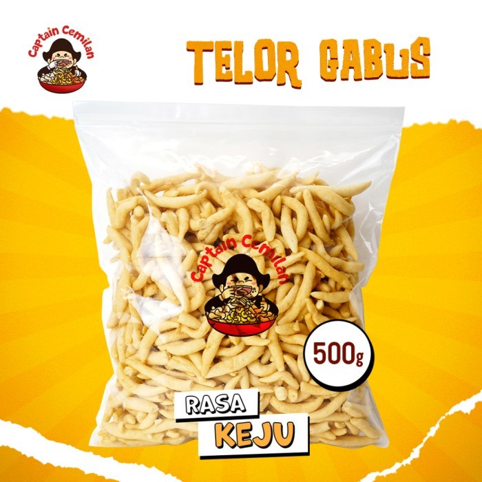 

mirasapis 500gram Telor Gabus Keju Asin Renyah stik keju Captain Cemilan - 500gram