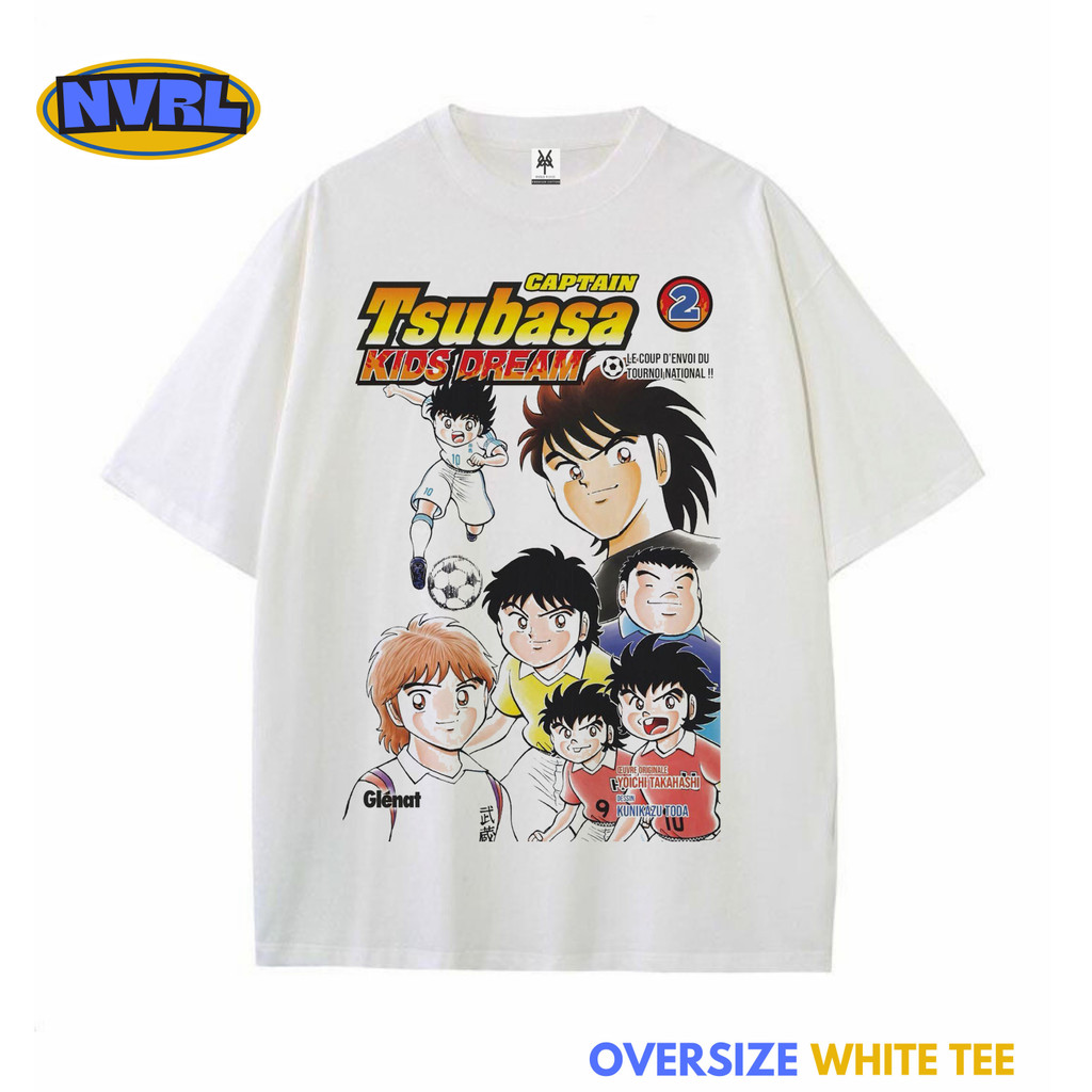 Kaos oversize anime captain Tsubasa kids dream vintage tee