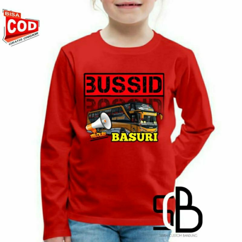 Kaos Anak lengan Panjang Bussid Telolet Basuri