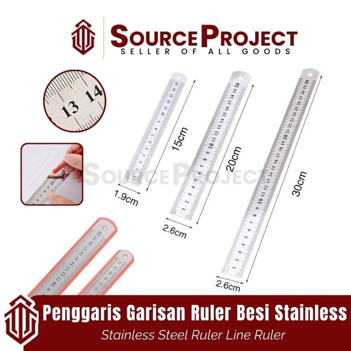 

Penggaris Garisan Ruler Besi Stainless Steel Anti Karat Tebal 15cm 20cm 30cm | Source Project