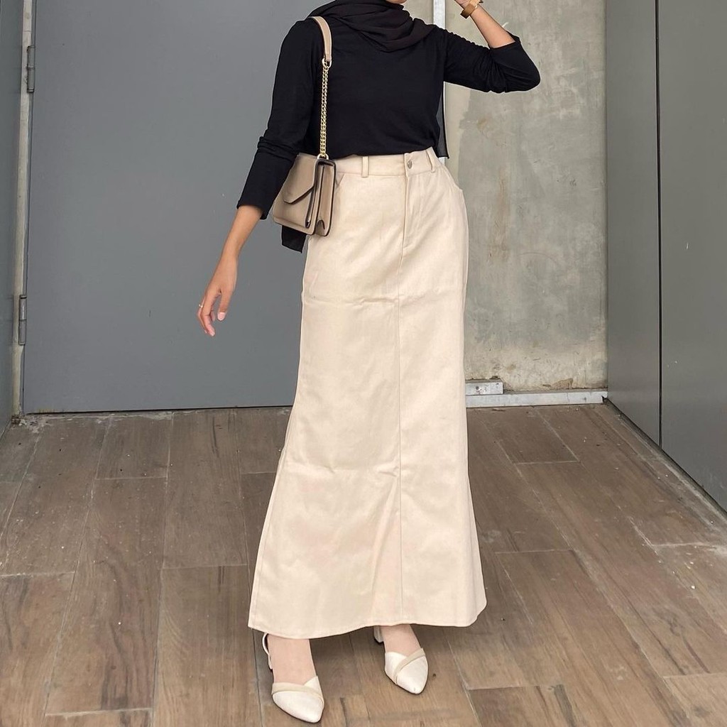 Rok Mermaid Basic Polos - Outfit Hijab Korean Style - LASTRIDAYS