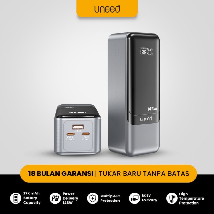 UNEED UPB155 Power Bank Magnetic Wireless 10000mAh Hitam/Putih