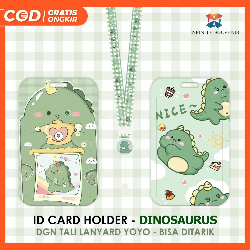 

(N017) ID Card Holder Tali Yoyo Dinosaurus / Nametag Yoyo / Card Holder Yoyo / Cat / Card Holder Tali Bisa Ditarik