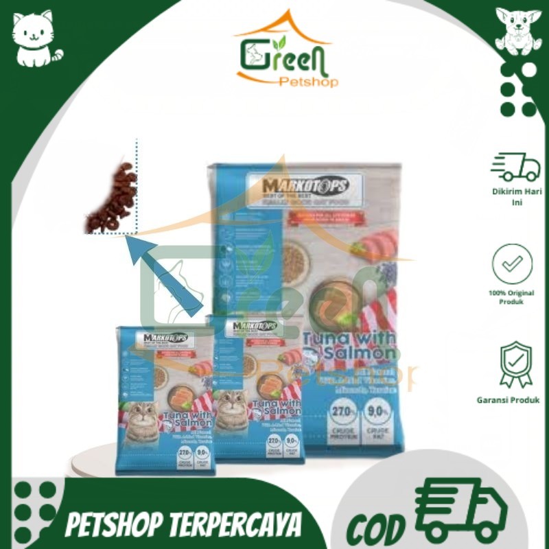 

Makanan Kucing Repack Markotops 800g Tuna Salmon All Stage|REPACK