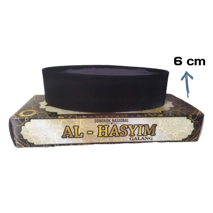 Songkok Hitam Tinggi 6 cm/7 cm /8 cm/9 cm,Peci Hitam Pendek premium - tinggi 6 cm, NO 3 songkok nasi