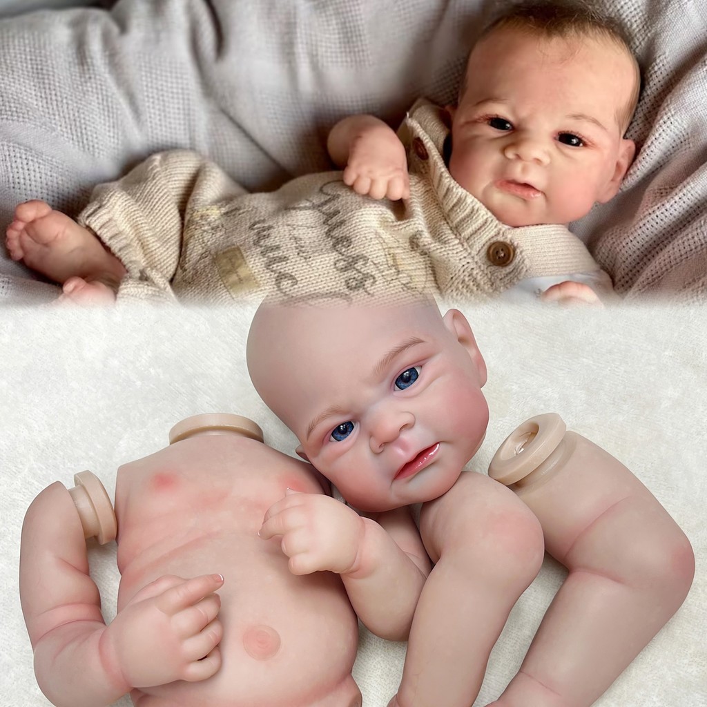 

Cuddly Elijah Bebe Reborn Boy and Girl 50cm Full Body Silicone Vinyl With 3D Painted Skin Lifelike Real Reborn Dolls