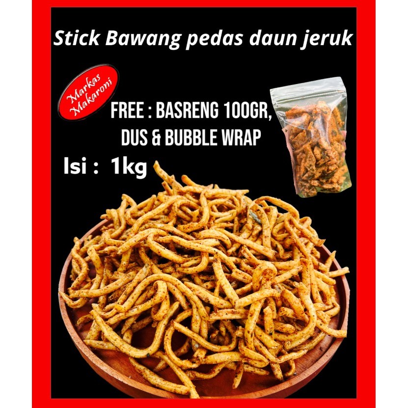 

Stik bawang pedas daun jeruk 1kg ( gratis 100gram basreng )