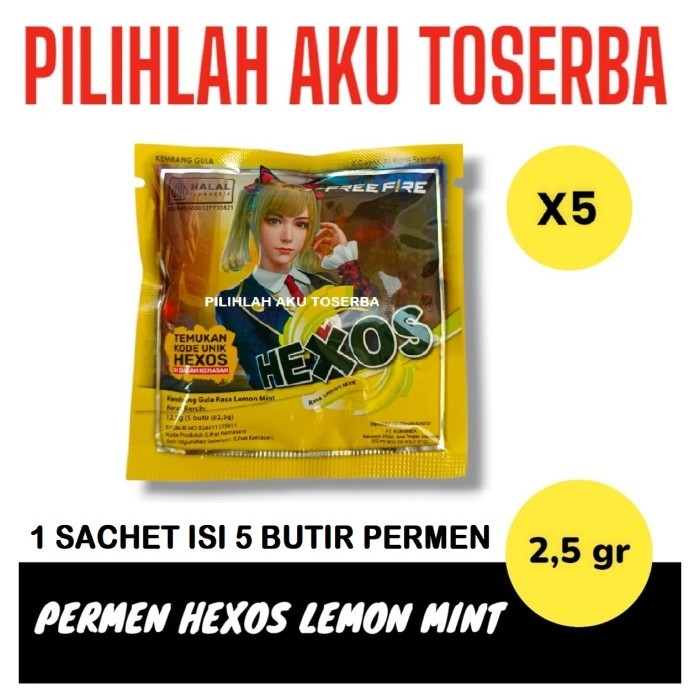 

Permen HEXOS Rasa LEMON MINT - ( HARGA 5 SACHET )