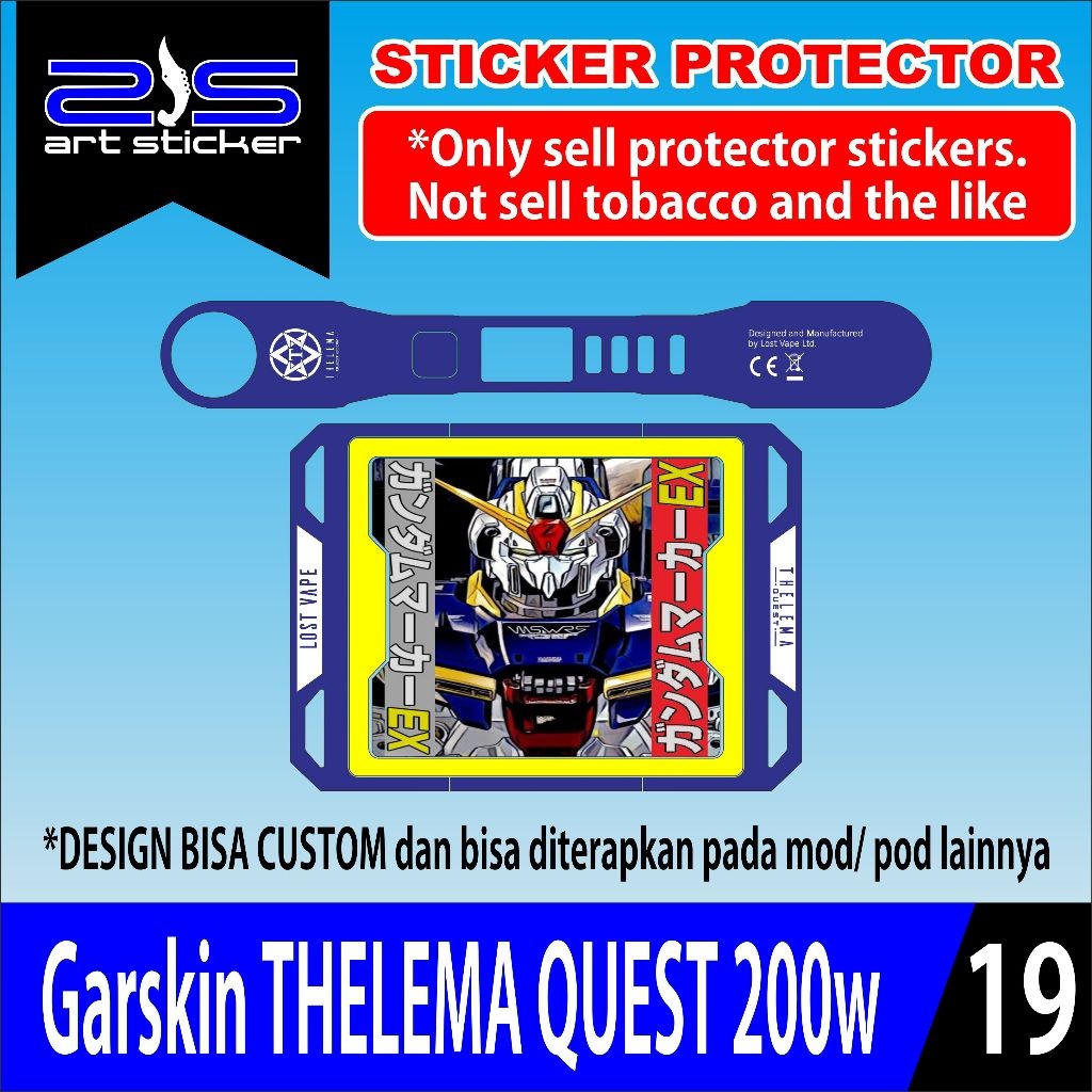 

DAPAT 2 PCS StikerTelemaQuest UV Varnish Printing Gundam Blue