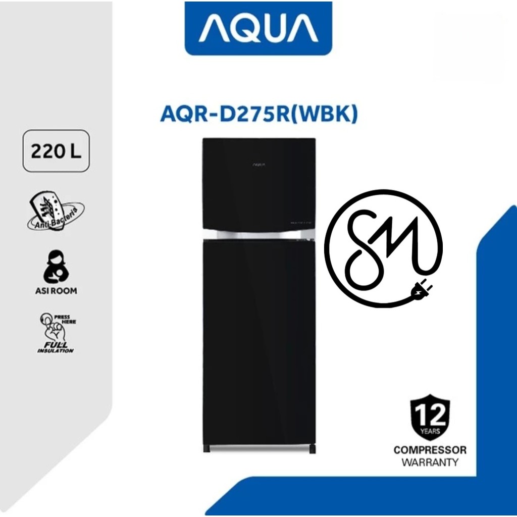 Kulkas Aqua 2 pintu AQR-D275R WBK 220 L AQRD275RWBK 275R WBK INVERTER