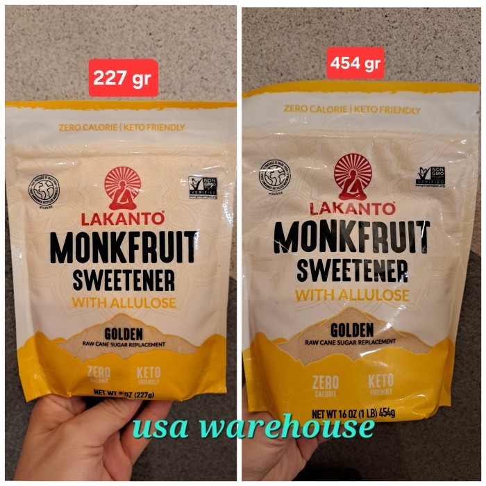 

Lakanto Monkfruit sweetener with Allulose GOLDEN 227 gr / 454 gr - 227 gr