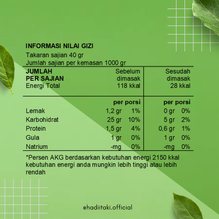 

Beras Porang/Rice Konjac/Beras Diet Hadiitaki 1kg Paling Murah