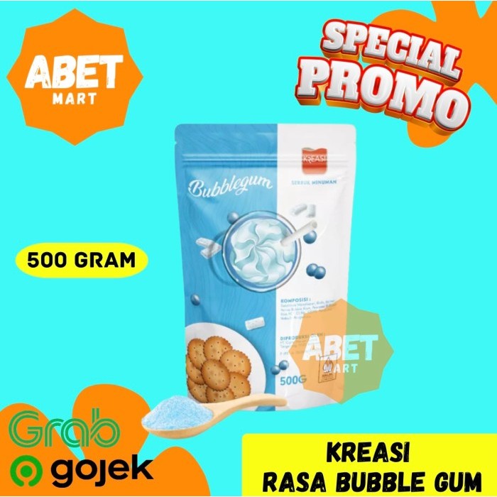 

Minuman Bubuk Rasa Bubblegum Kreasi 500Gr - 500 Gram Drink Powder Permen Karet Biru Instan Pak Pcs Dus