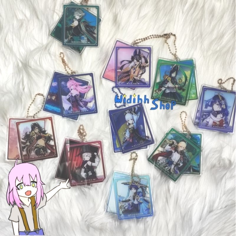Genshin Impact / Gantungan Kunci / Gantungan kunci 2 Sisi / Husbu / Waifu / Genshin / GI / Hutao / F