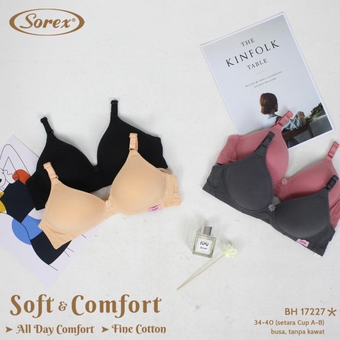 ✨TERLARIS✨ -Bra Sorex Soft Comport 17227 Bh Tanpa Kawat Terlaris - Hijau, 38/85
