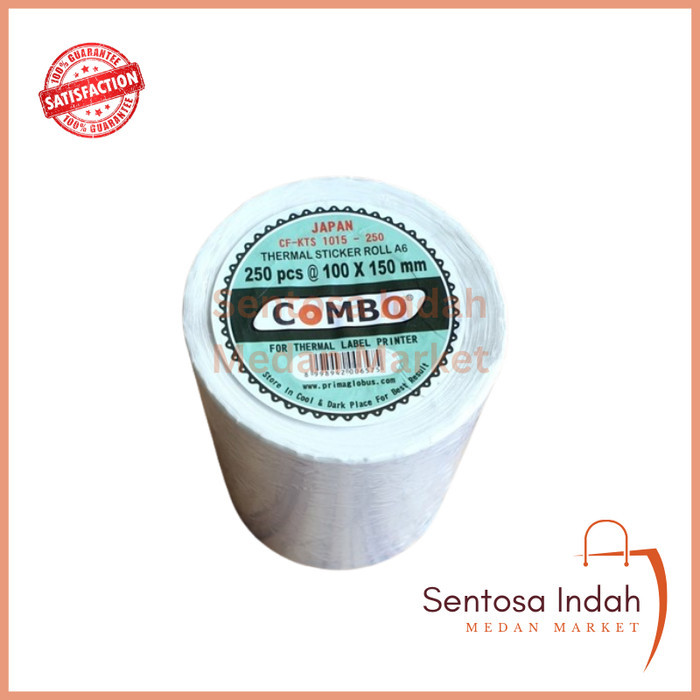 

Thermal Sticker Roll A6 Combo 100 x 150 mm Isi 250pcs ( 1 roll)