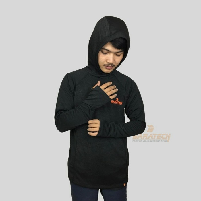 ✨TERLARIS - Baselayer Kupluk 3205 Baratech Hitam Kaos Manset Hoodie Outdoor Gunung