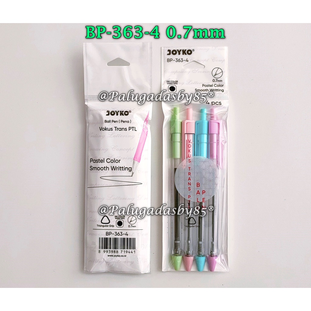 

(1 Set Isi 4 Pcs) GROSIR Bolpen JOYKO BP-363-4 0.7 mm Ball Pen / Ball Pen Pulpen Pena Joyko BP-363