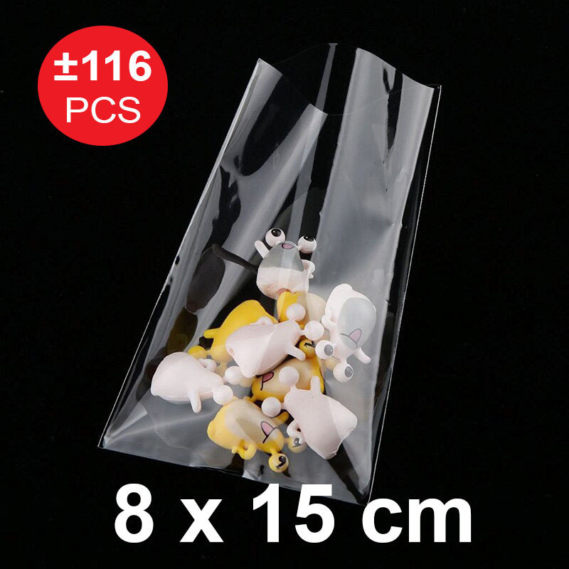 

Plastik Bungkus Souvenir 8 X 15 Cm Isi 116 Lembar Hadiah Bening Kaca OPP