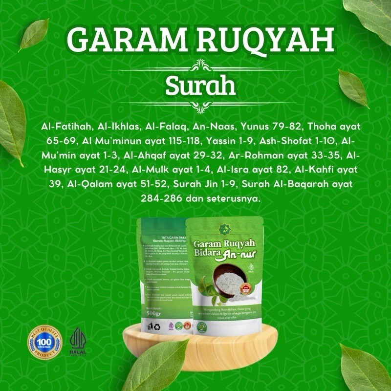 

Garam Ruqyah AN NUR ASLI 300gr Penangkal Sihir JIN & Penyakit Non Medis