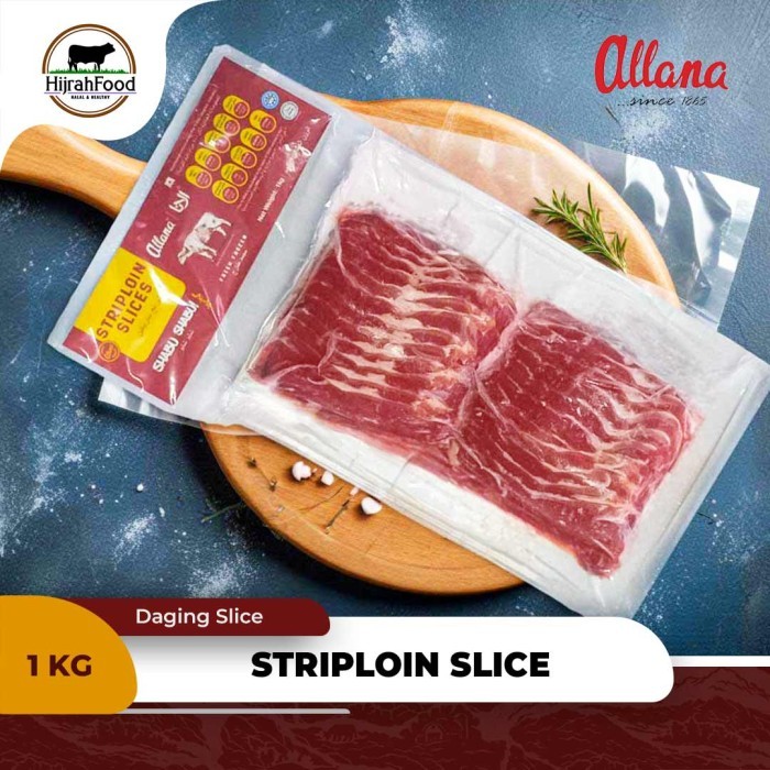 

Allana Sirloin Slice Premium 1 kg Daging Slice Striploin Shabu Sukiyaki