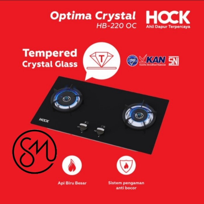 Kompor Gas Tanam Hock HB-220OC Optima Crystal