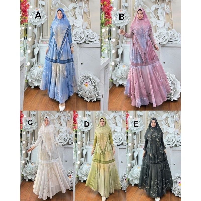 SAHARA SYARI BY ZHIRA Syari Branded Gamis Set Khimar READY READY RUMAH GAMIS SURABAYA